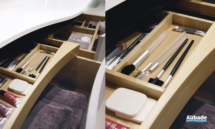 meuble salle de bains maestro decotec, finition laque blanc brillant / blanc brillant