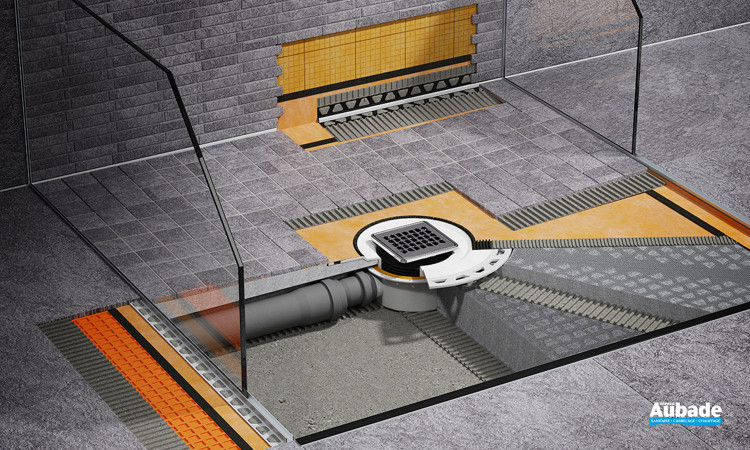 Grille et cadre évacuation douche italienne | Espace Aubade