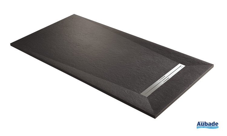 Receveur extraplat antidérapant Acquabella Prisma Slate couleur moka