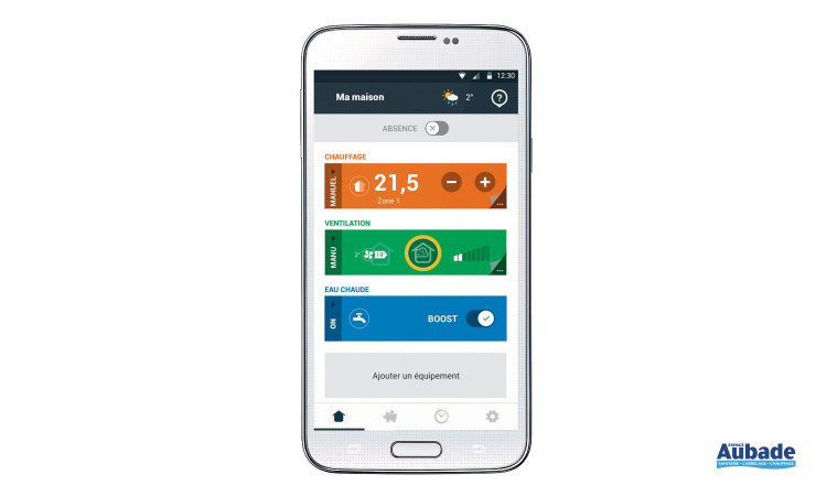 Pilotage à distance pour VMC double flux haut rendement Optimocosy HR d'Atlantic depuis votre mobile