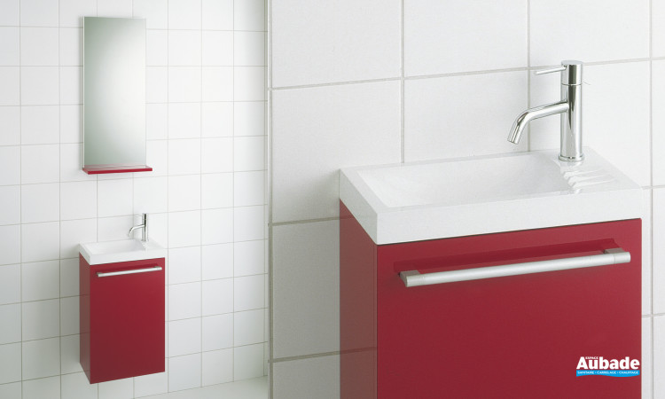 Meuble sous lave-mains rouge, blanc ou wengé, Sucre de Decotec