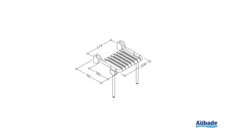 Siège de douche Normbau avec pieds relevables