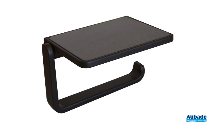 Dérouleur à papier WC avec tablette Derby Style<sup>2</sup> Noir mat de Vigour