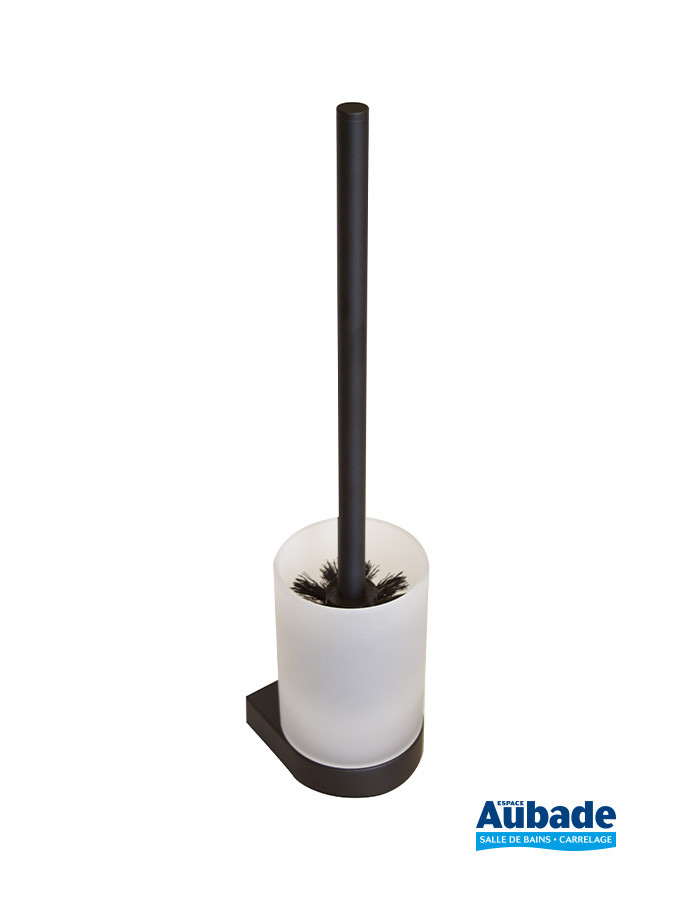 Porte-balai avec pot en verre à fixer Derby Style<sup>2</sup> Noir mat de Vigour