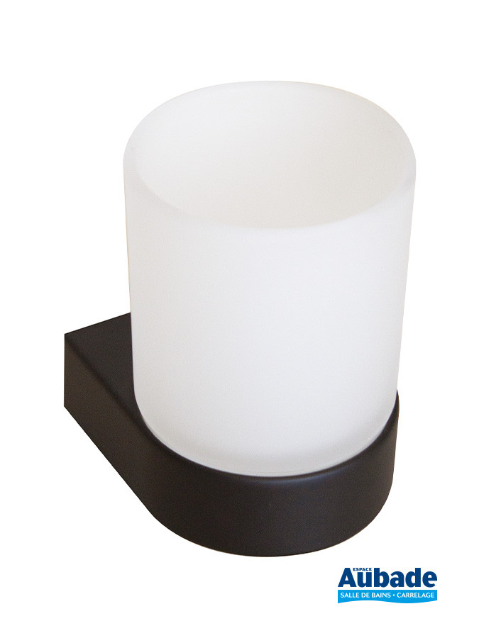 Porte-verre avec verre à fixer Derby Style<sup>2</sup> Noir mat de Vigour