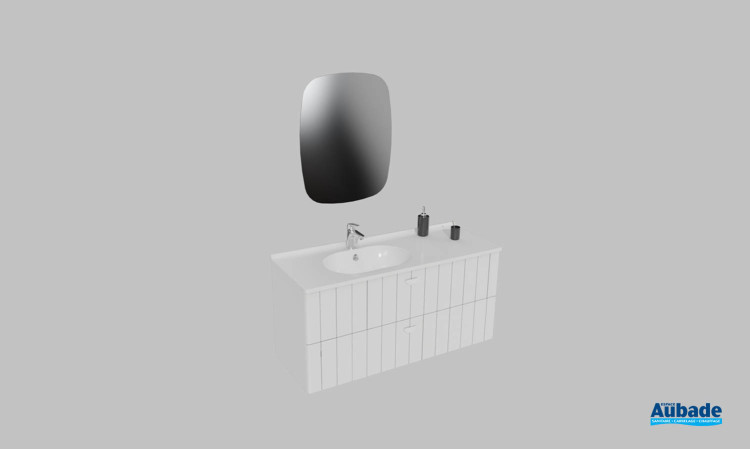 Meuble de salle de bains Dune d'Ambiance Bain, largeur 120 cm, coloris neige brillant