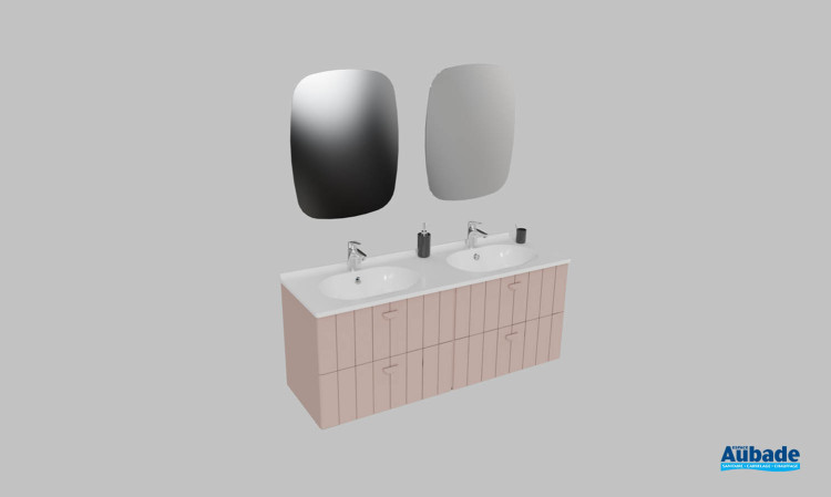 Meuble de salle de bains Dune d'Ambiance Bain, largeur 140 cm, coloris pompadour