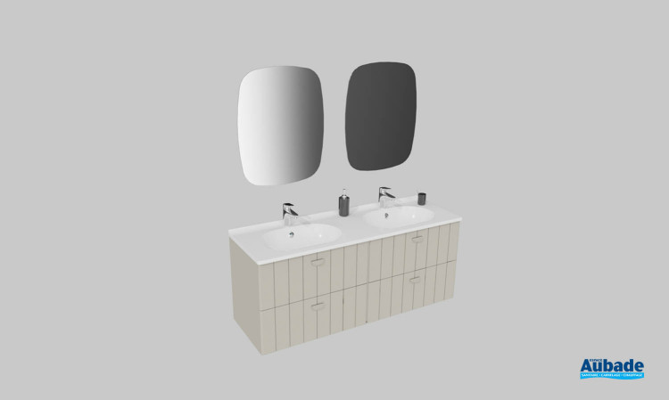 Meuble de salle de bains Dune d'Ambiance Bain, largeur 140 cm, coloris safari