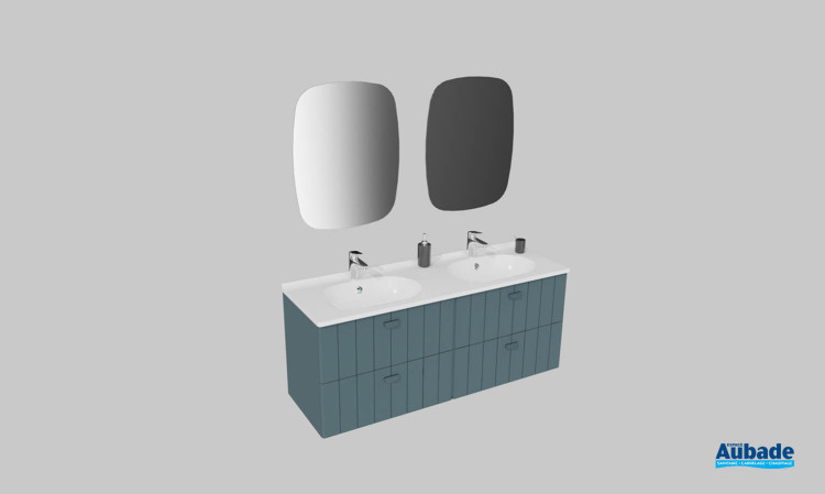 Meuble de salle de bains Dune d'Ambiance Bain, largeur 140 cm, coloris vert forêt