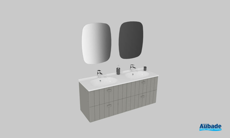 Meuble de salle de bains Dune d'Ambiance Bain, largeur 140 cm, coloris volcan