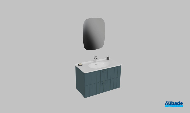 Meuble de salle de bains Dune d'Ambiance Bain, largeur 90 cm, coloris vert forêt