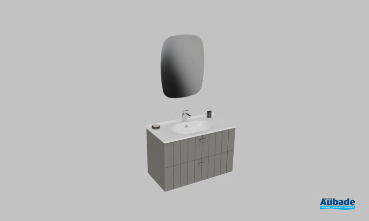Meuble de salle de bains Dune d'Ambiance Bain, largeur 90 cm, coloris volcan