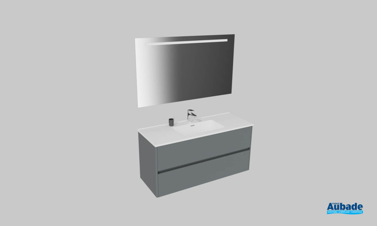 Meuble de salle de bains Elyps 2 d'Ambiance Bain, largeur 121 cm, coloris cachou