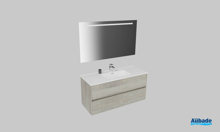 Meuble de salle de bains Elyps 2 d'Ambiance Bain, largeur 121 cm, coloris deauville
