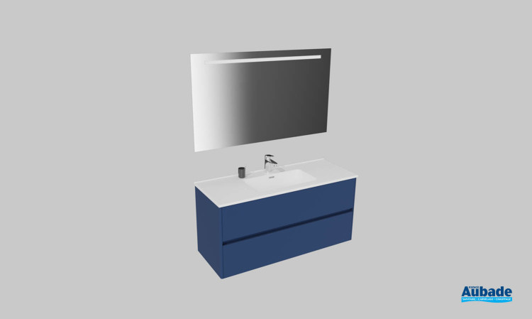 Meuble de salle de bains Elyps 2 d'Ambiance Bain, largeur 121 cm, coloris marine