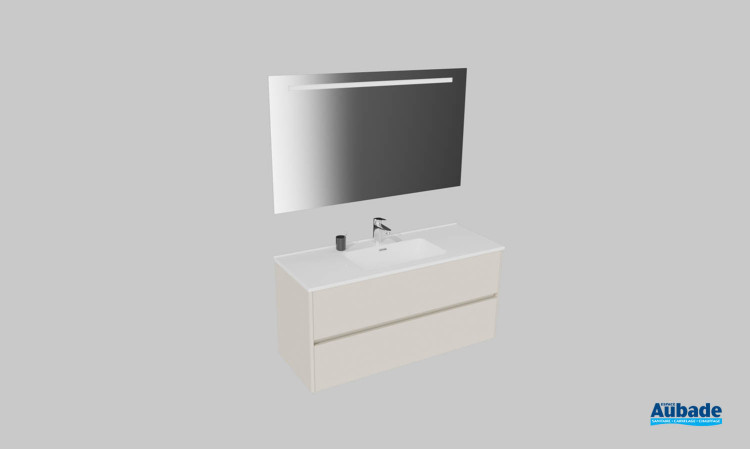 Meuble de salle de bains Elyps 2 d'Ambiance Bain, largeur 121 cm, coloris safari