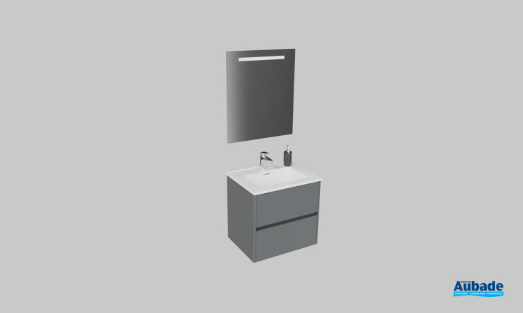 Meuble de salle de bains Elyps 2 d'Ambiance Bain, largeur 60 cm, coloris cachou