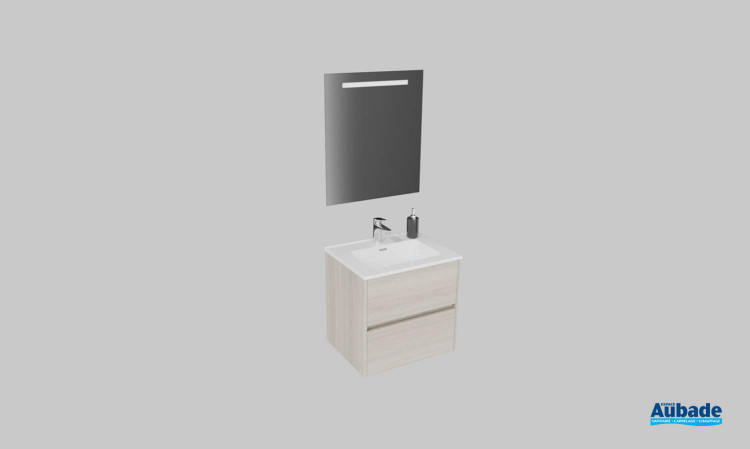 Meuble de salle de bains Elyps 2 d'Ambiance Bain, largeur 60 cm, coloris cedre