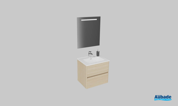 Meuble de salle de bains Elyps 2 d'Ambiance Bain, largeur 60 cm, coloris iroko