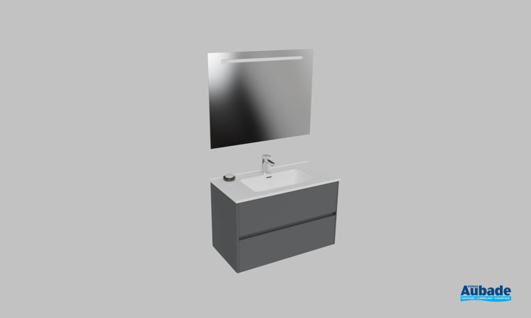 Meuble de salle de bains Elyps 2 d'Ambiance Bain, largeur 90 cm, coloris cachou