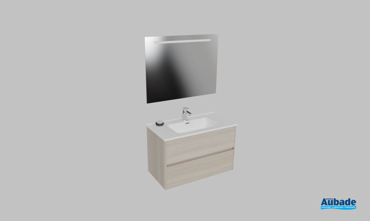 Meuble de salle de bains Elyps 2 d'Ambiance Bain, largeur 90 cm, coloris cedre