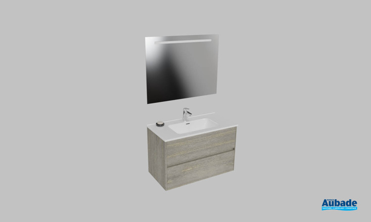 Meuble de salle de bains Elyps 2 d'Ambiance Bain, largeur 90 cm, coloris deauville