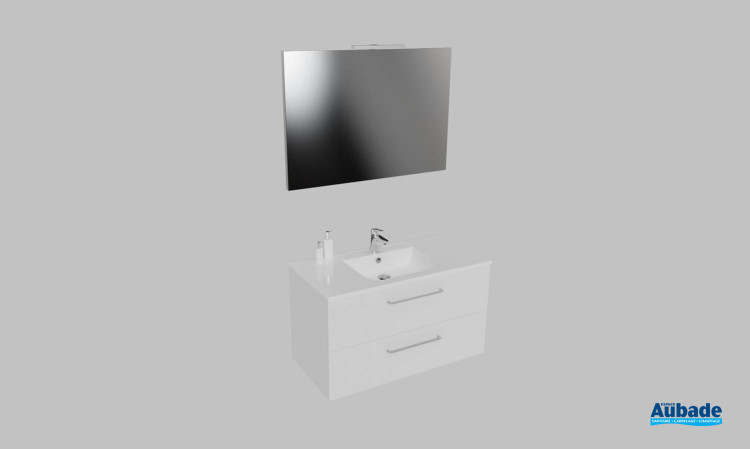 Meuble de salle de bains Vita d'Ambiance Bain, largeur 100 cm, coloris blanc
