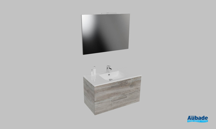 Meuble de salle de bains Vita d'Ambiance Bain, largeur 100 cm, coloris bosco