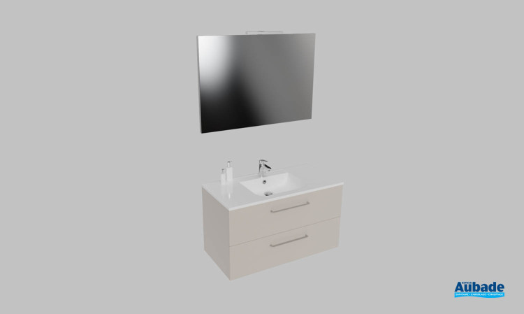 Meuble de salle de bains Vita d'Ambiance Bain, largeur 100 cm, coloris cashmere