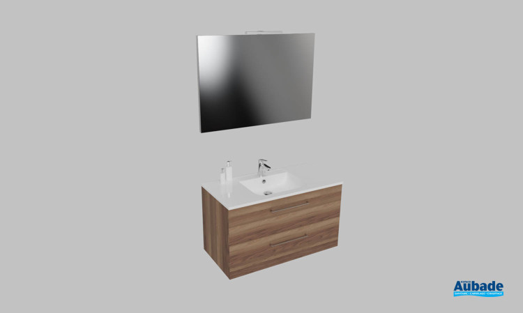 Meuble de salle de bains Vita d'Ambiance Bain, largeur 100 cm, coloris orme