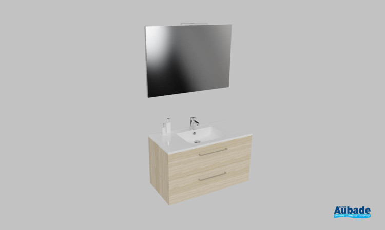 Meuble de salle de bains Vita d'Ambiance Bain, largeur 100 cm, coloris quercy
