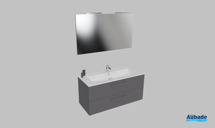 Meuble de salle de bains Vita d'Ambiance Bain, largeur 120 cm, coloris anthracite