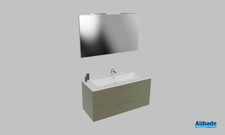 Meuble de salle de bains Vita d'Ambiance Bain, largeur 120 cm, coloris olive