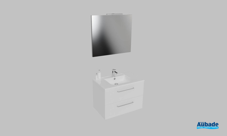 Meuble de salle de bains Vita d'Ambiance Bain, largeur 80 cm, coloris blanc