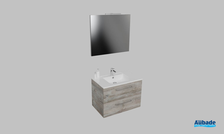 Meuble de salle de bains Vita d'Ambiance Bain, largeur 80 cm, coloris bosco