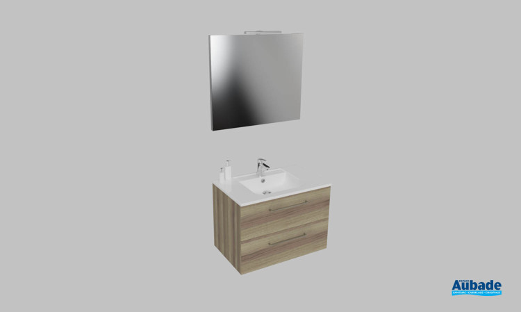 Meuble de salle de bains Vita d'Ambiance Bain, largeur 80 cm, coloris orme