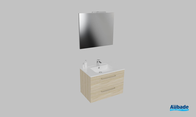 Meuble de salle de bains Vita d'Ambiance Bain, largeur 80 cm, coloris quercy