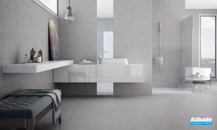 Collection Light Stone par Argenta Ceramica en coloris Grey et décor Score Grey