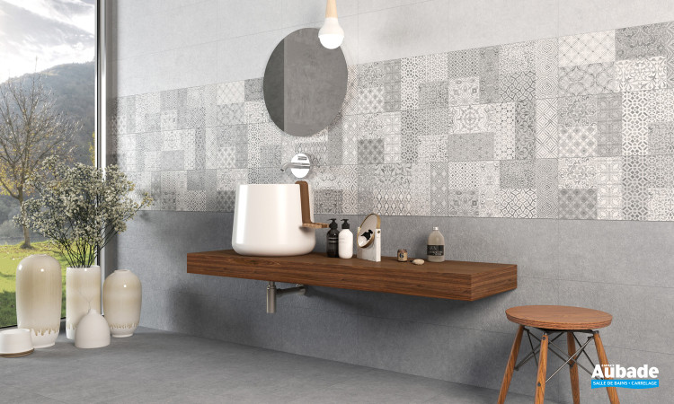 Collection Light Stone par Argenta Ceramica en coloris Grey et White, décor Cold