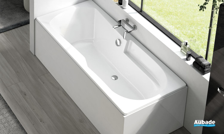 Baignoire d'angle ergonomique et moderne Ymea par Aquarine