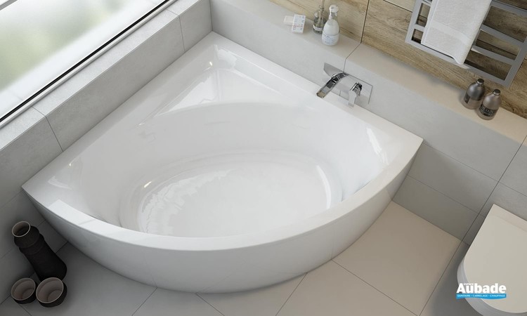 Baignoire d'angle Naya en acrylique blanc de la marque Hoesch by Leda