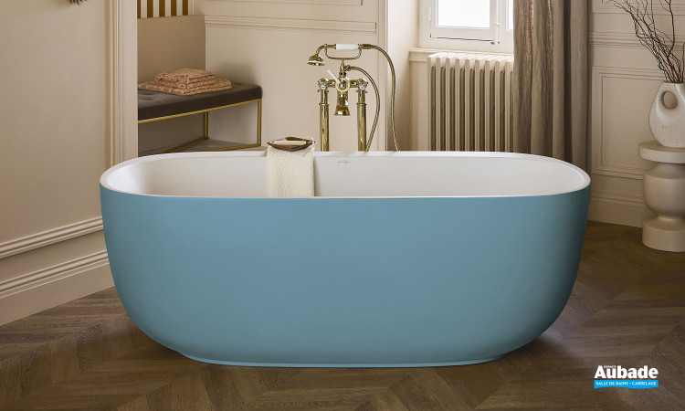 Baignoire îlot Bastille de Jacob Delafon coloris Aigue marine