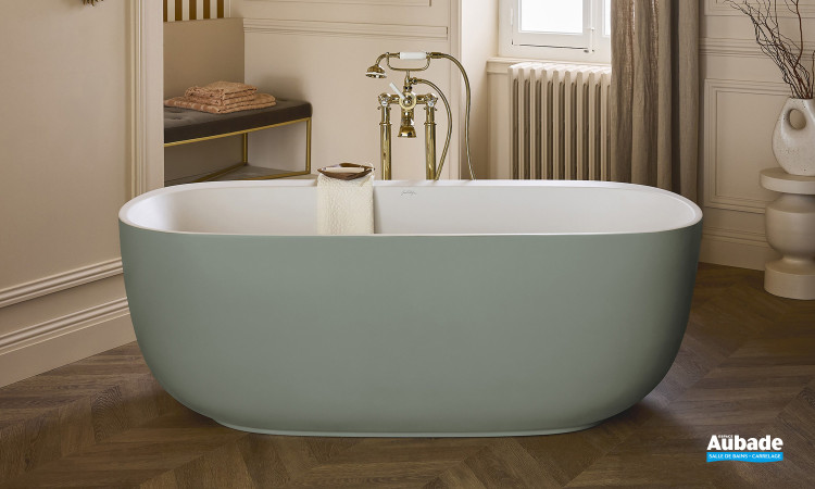 Baignoire îlot Bastille de Jacob Delafon coloris Amande