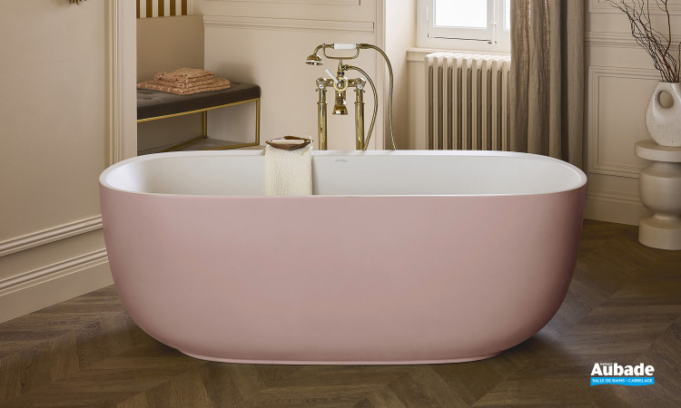 Baignoire îlot Bastille de Jacob Delafon coloris Rose pale