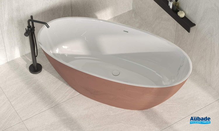 Baignoire îlot Sand teinte Argile Cipria de Novellini