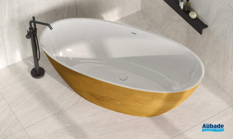 Baignoire îlot Sand teinte Argile Senape de Novellini