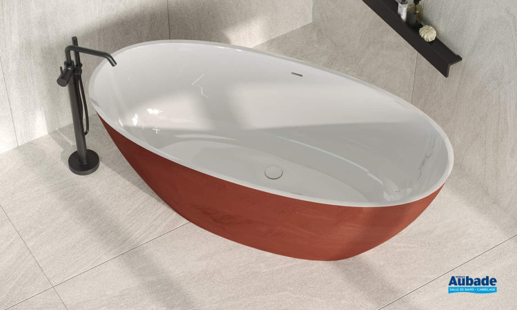 Baignoire îlot Sand teinte Argile Tegola de Novellini