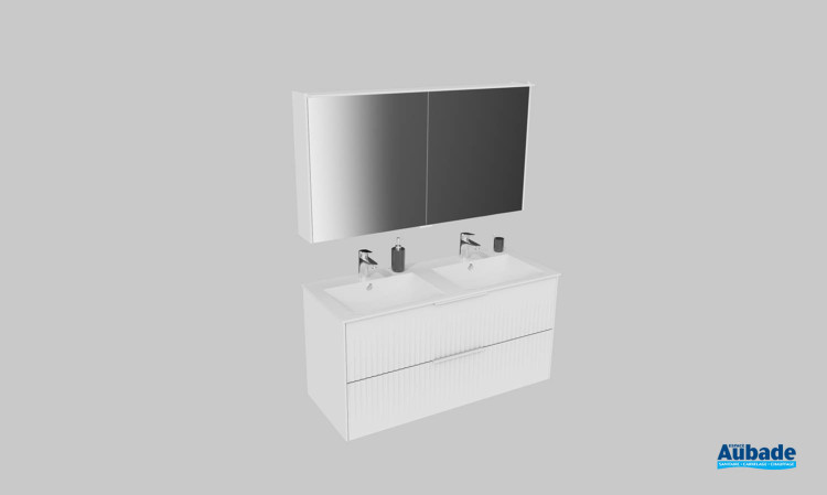 Meuble de salle de bains Addict de Burgbad, largeur 120 cm, coloris blanc mat