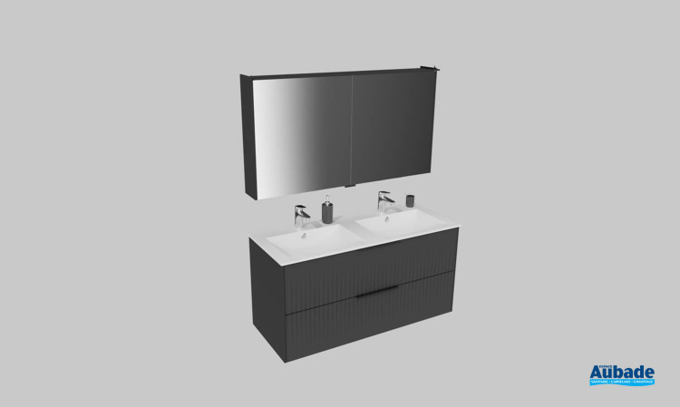Meuble de salle de bains Addict de Burgbad, largeur 120 cm, coloris graphite doux mat