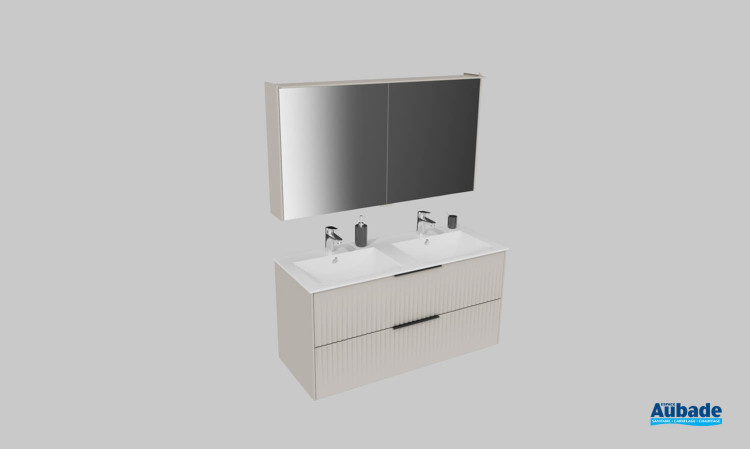Meuble de salle de bains Addict de Burgbad, largeur 120 cm, coloris gris basalte mat